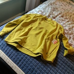 Free People Yellow Crewneck Sweatshirt